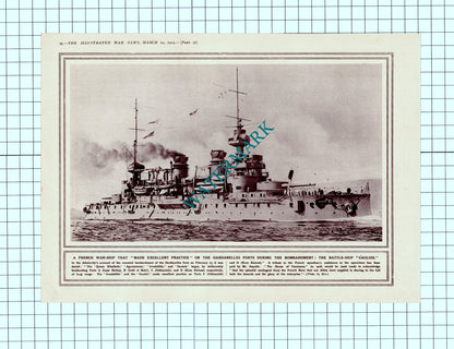British Armoured Car WW1 Charles Jarrott / GAULOIS Ship - 1915 Clipping / Print