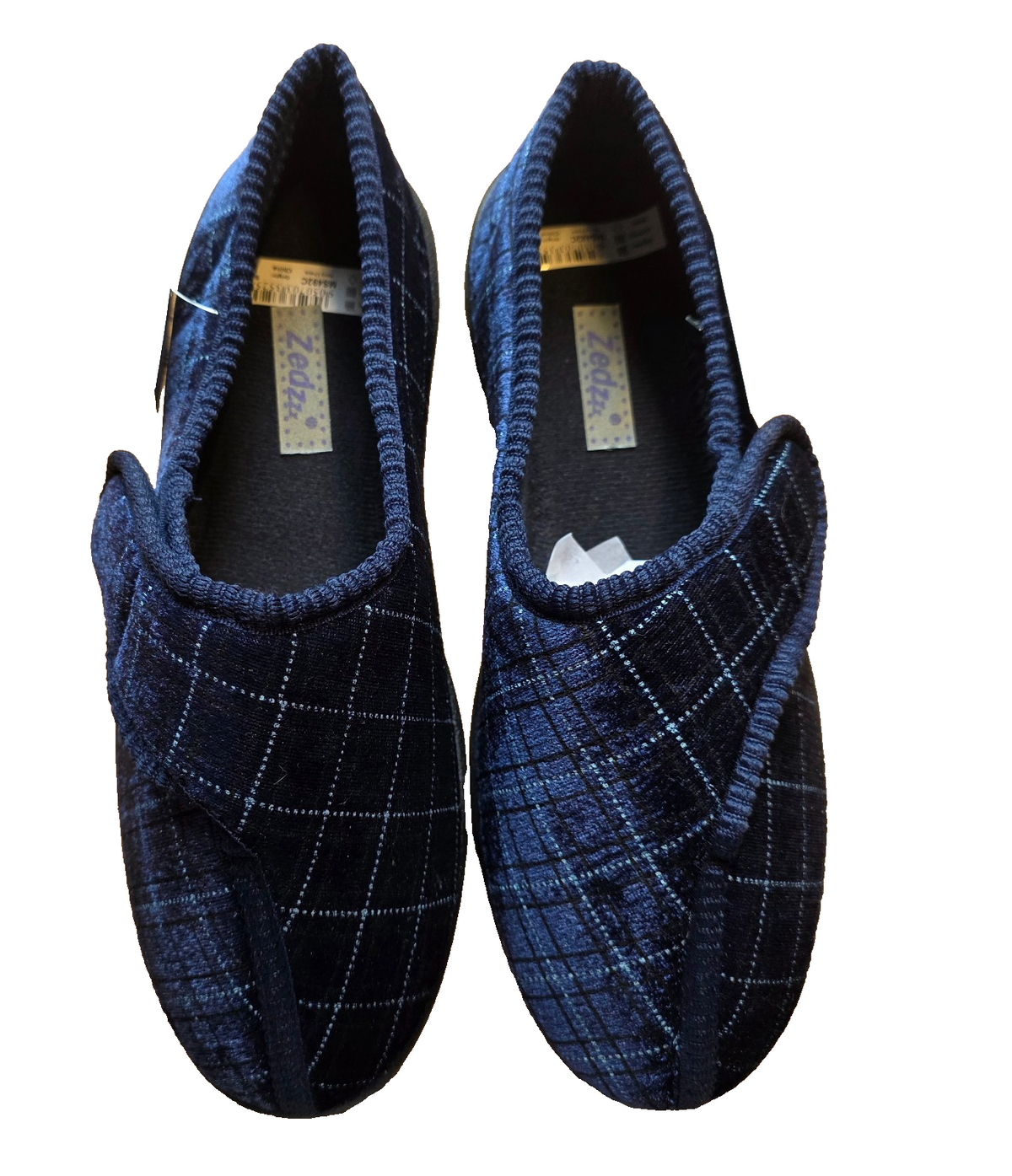 Zedzzz Slippers  George Men's Navy Blue Check UK Size 8   BNIB