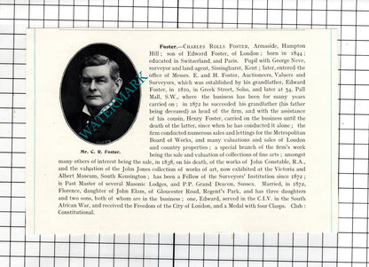 Philip Michael Faraday London / Charles Rolls Foster  Armaside - c.1905 Clipping