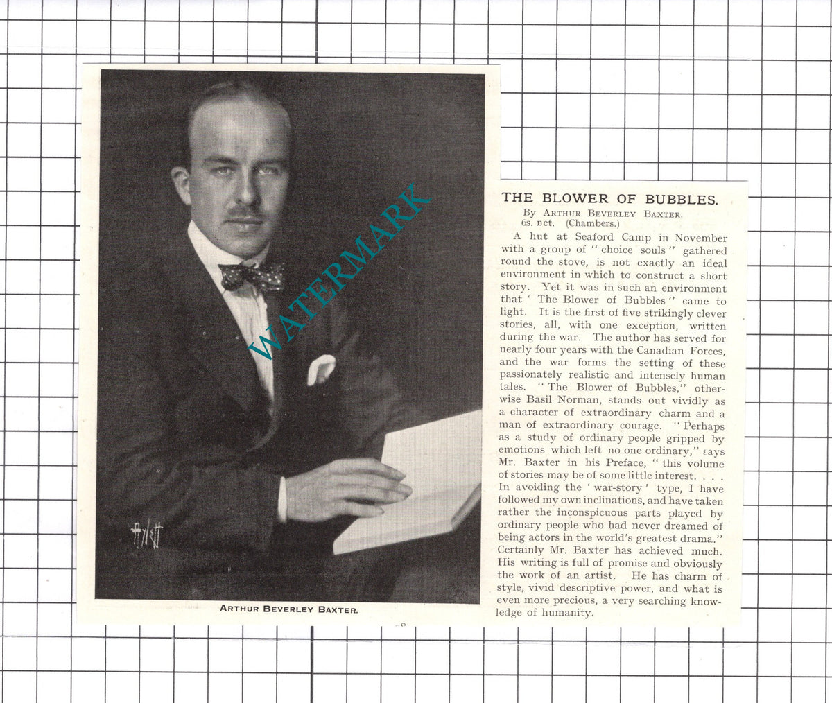 Arthur Beverley Baxter   - 1919 Clipping / Print