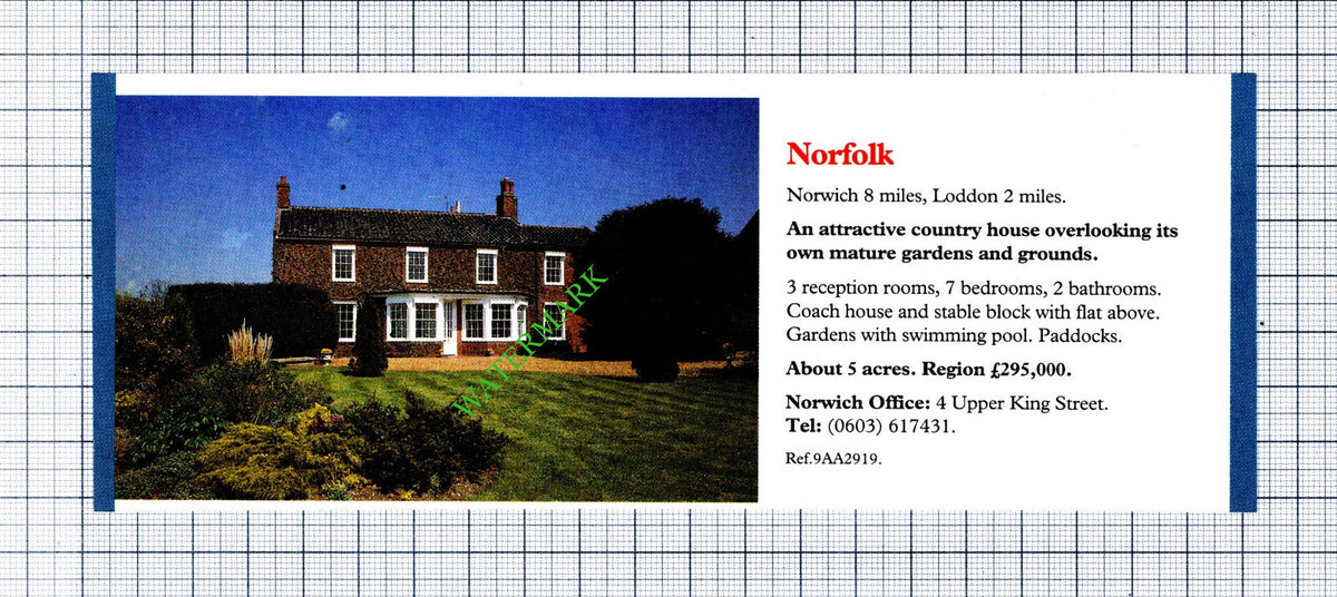 Lodden Norfolk House  Advert - 1991 Cutting