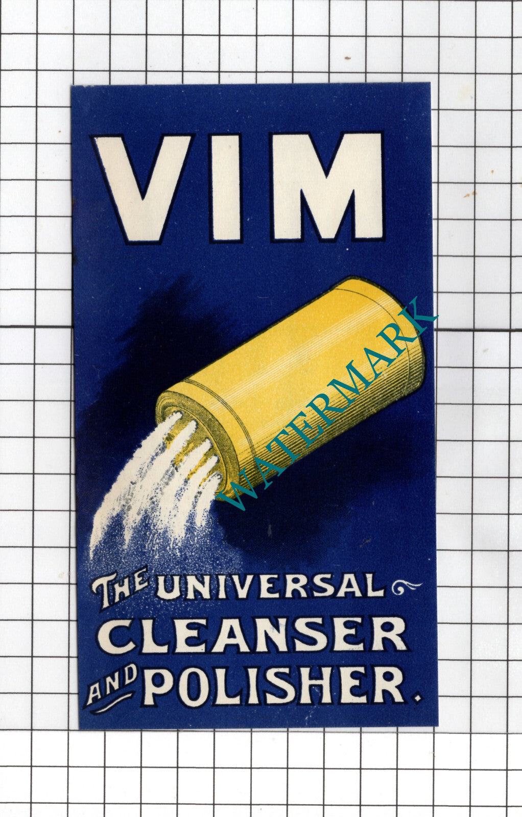 Vim Advert Vim Cleaner Lever Brothers Ltd  - c.1920 Small Double-Sided Advert