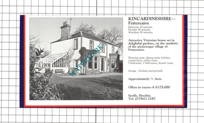 Hargrave Northamptonshire Rectory Fettercairn Sale Advert- 1990 Clipping / Print