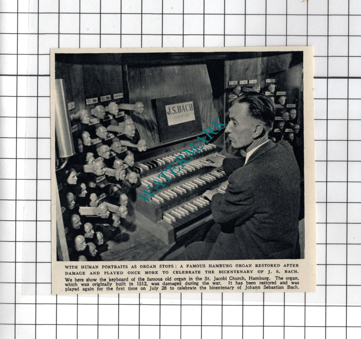 St Jacobi Church Hamburg  Organ Restored -  1950 SMALL Cutting