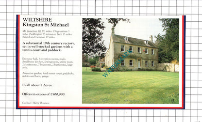 Kingston St Michael Wiltshire /  Abbots Leigh Avon House Sale Advert -c.1990