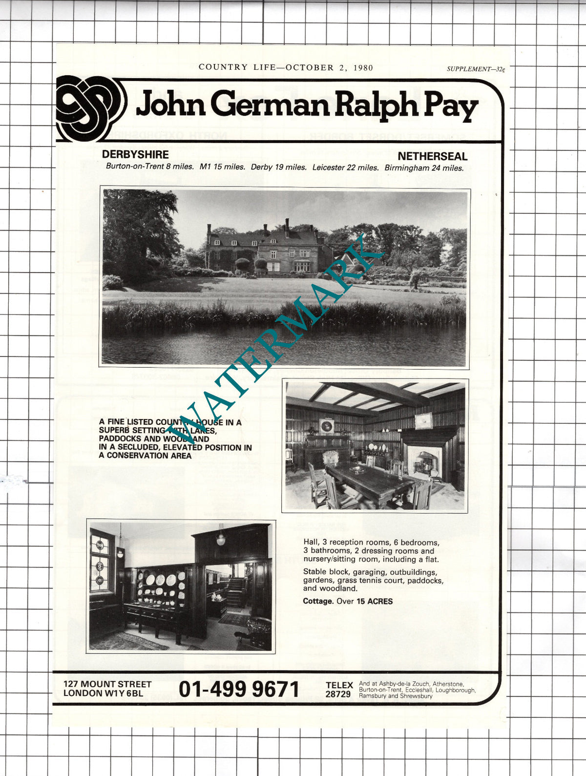 Netherseal Derbyshire  House Sale Advert - 1980 Clipping