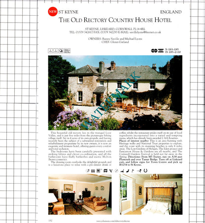 Countryman At Trink Hotel St Ives / Old Rectory St Keyne Cornwall - 2001 Advert