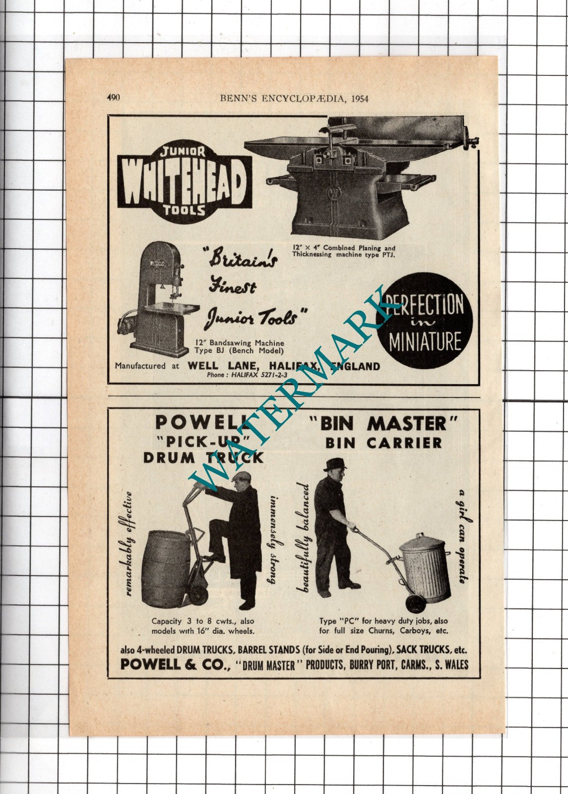 F J Ballard & Co Ltd Tipton /  Powell & Co Burry Port Wales  -  1954 Advert
