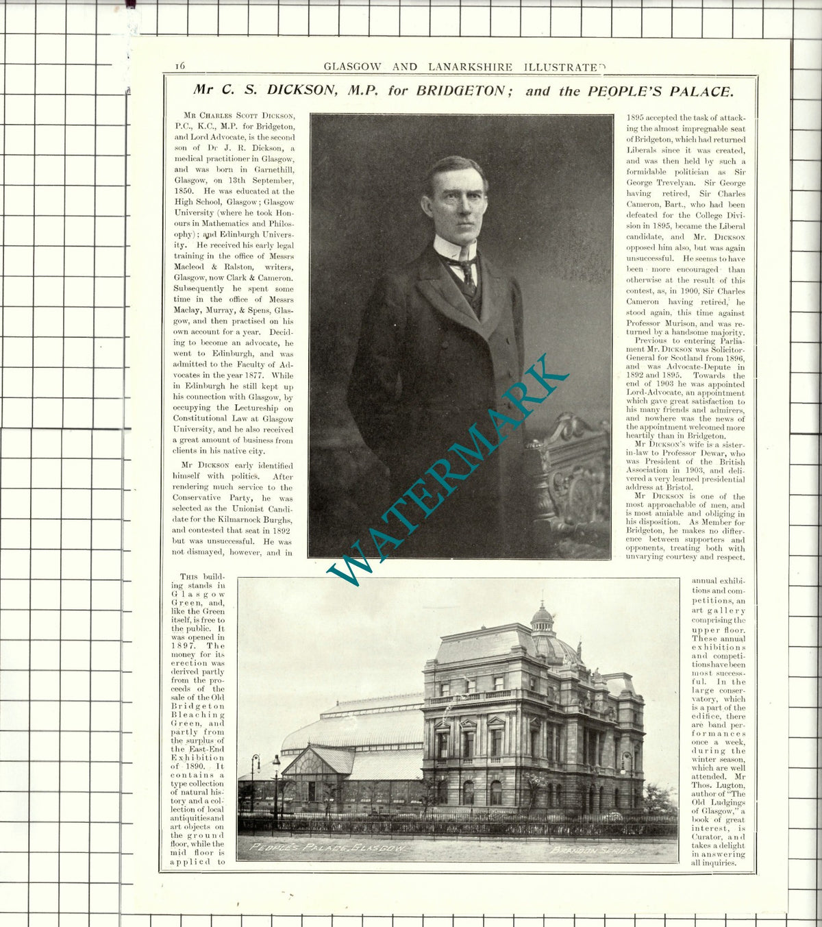 Mr A Cameron Corbett Thornliebank House Glasgow / Charles Dickson - 1904 Article