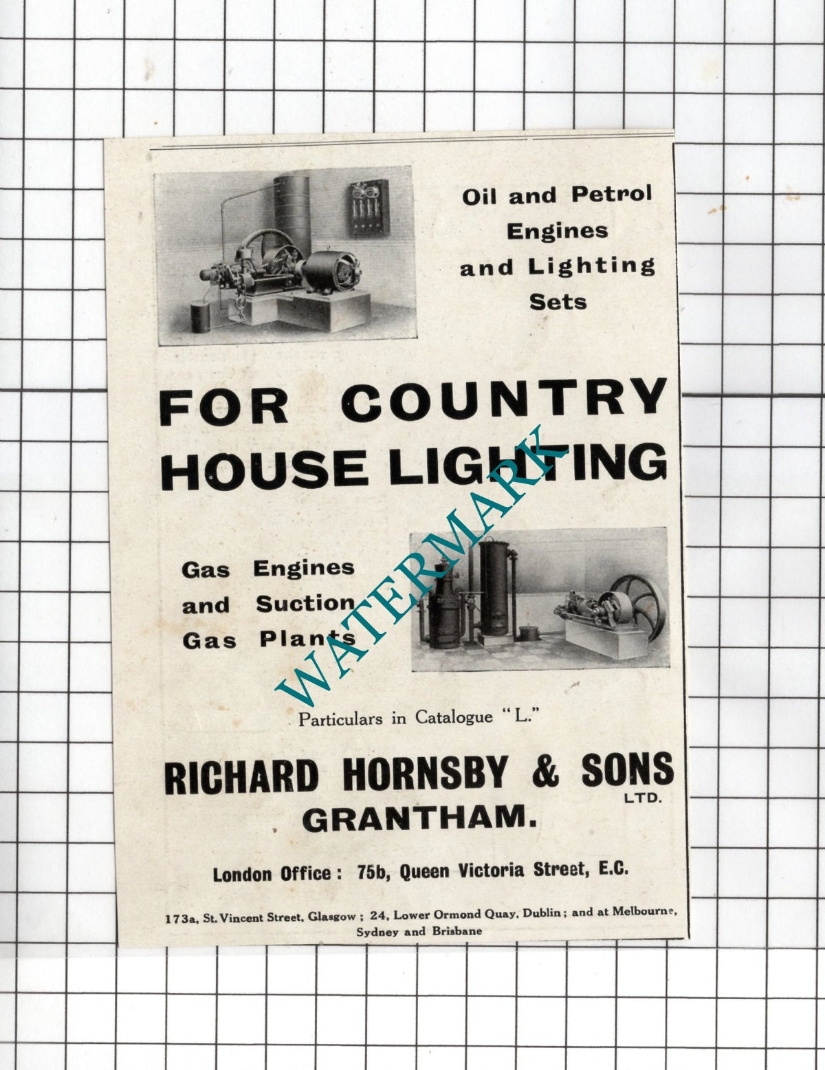 Richard Hornsby & Sons Ltd Grantham - 1916 SMALL Advert