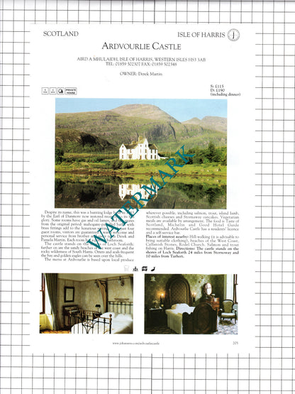 Ardvourlie Castle Isle Of Harris Ardsheal House Kentallen Advert- c.2001 Cutting
