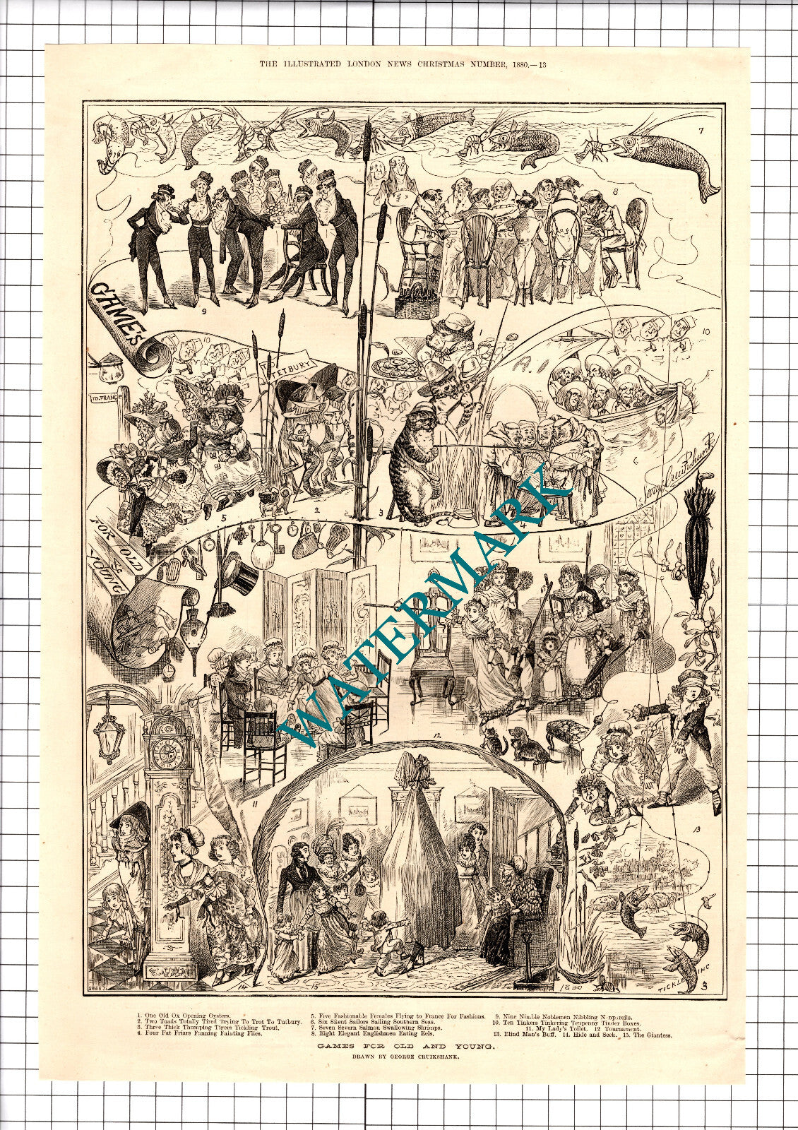 Games George Cruikshank Artist - 1880 News Page / Print