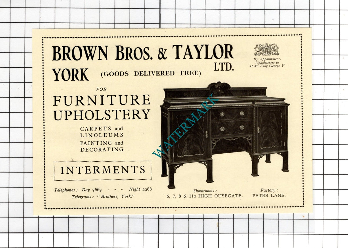 Edwin Story Books York / Brown Bros & Taylor Ltd York  - 1928 Advert