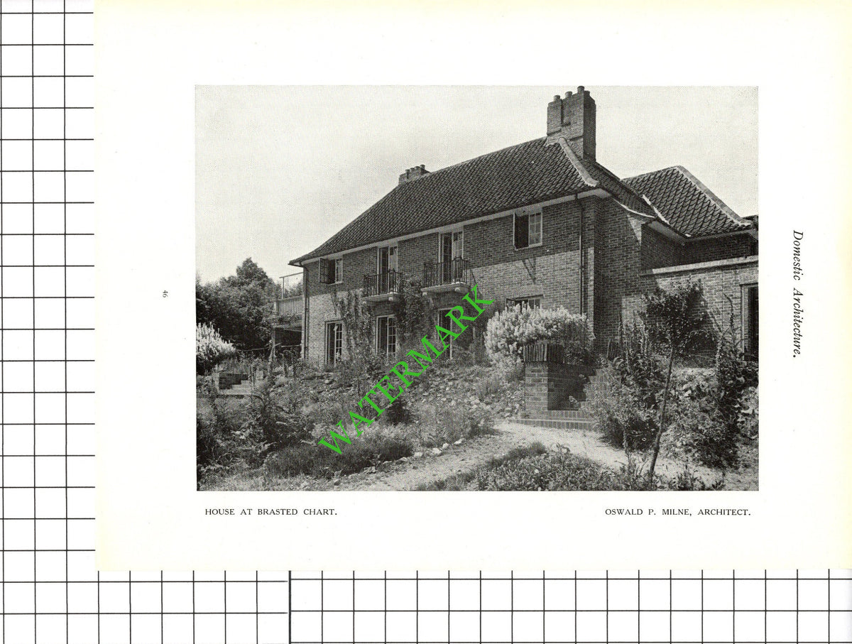 Brasted Chart Kent Oswald P Milne Architect -  c.1920s Book Prints