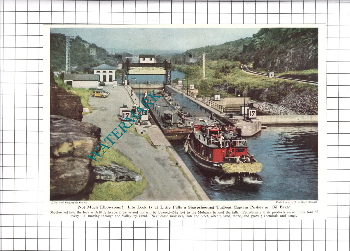 Lock 17 Little Falls Mohawk USA  - 1947 Clipping / Print