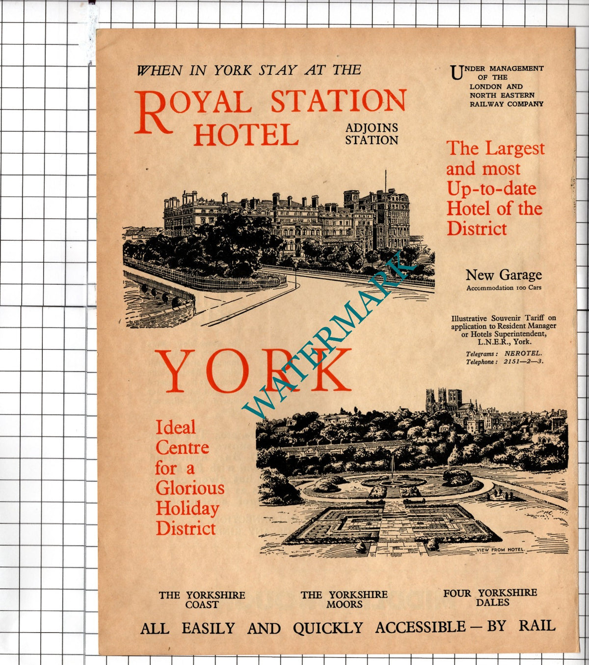 Royal Station Hotel York / Priest Furnaces Ltd Middlesbrough - 1928 Advert