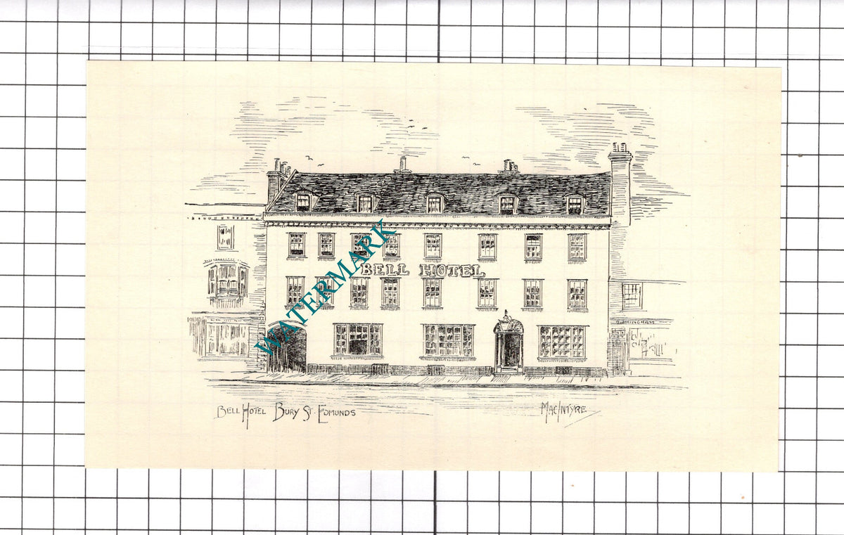 Bell Hotel Bury St Edmunds Suffolk - 1940's Book Print
