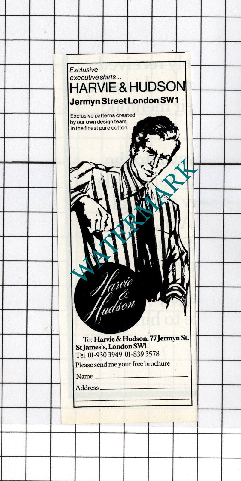 Harvie & Hudson London Advert - 1980 Small Cutting
