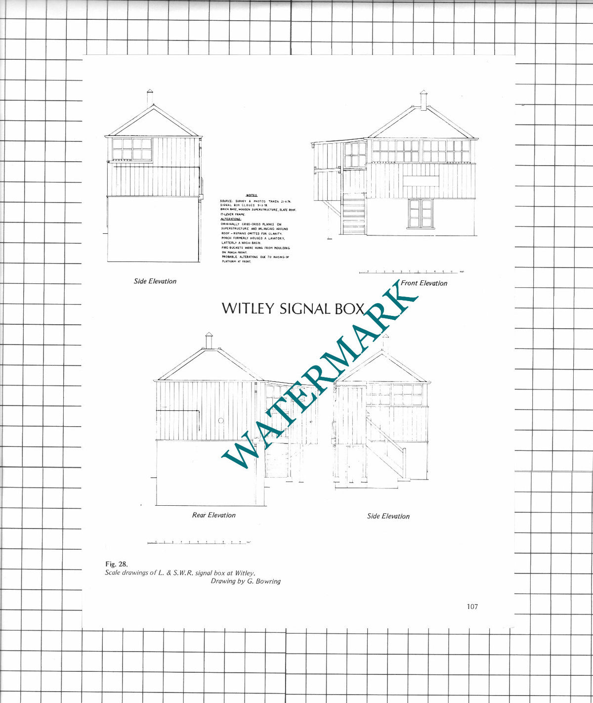 Witley Railway Signal Box Diagram - 1970s Clipping / Print