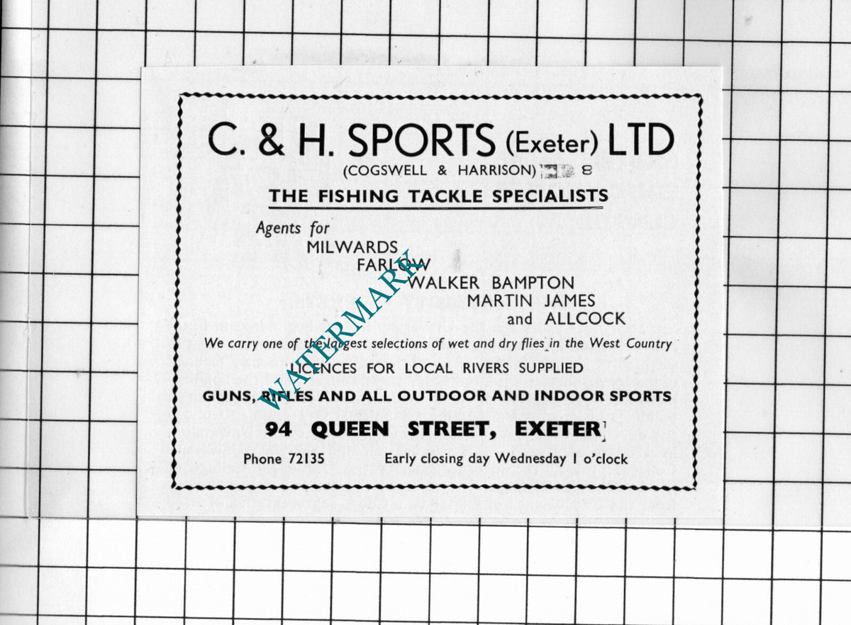 C & H Sports Exeter Ltd Devon   - 1957 Small Advert