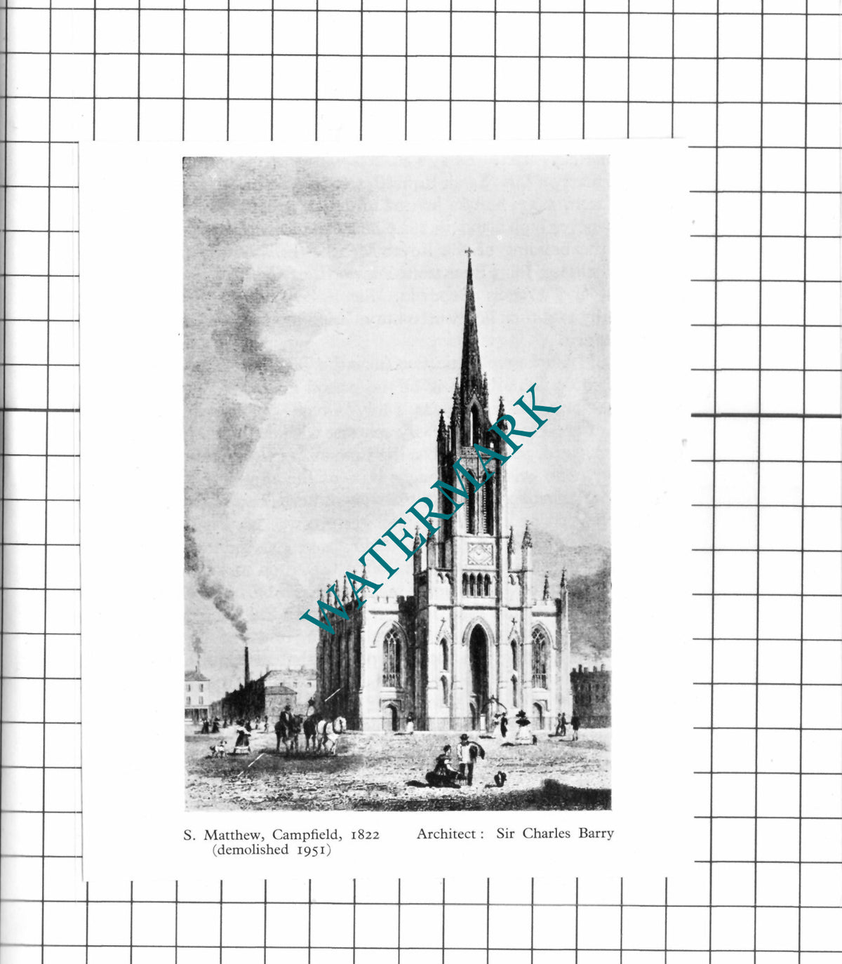 St Matthew Church Campfield Manchester Sir Charles Barry  - 1956 Small Clipping