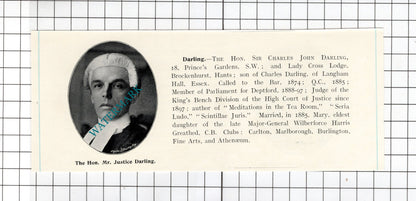 Sir Charles John Darling Brockenhurst / Sir John Charles Bigham -  1905 Clipping