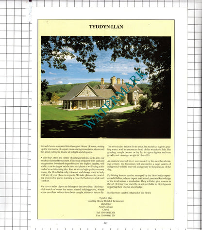 Tyddyn Llan Hotel Llandrillo Clywd / Tyn-y-Cornel Hotel Tywyn Advert - 1991