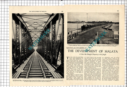 Malaya Malay State Railways - 1930's Article