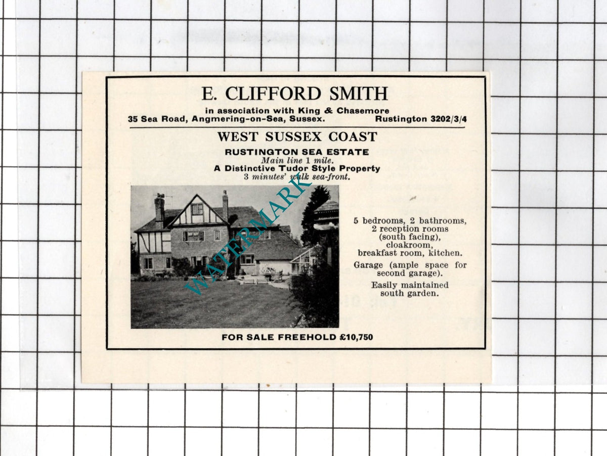Rustington Sea Estate Sussex  -   1967 SMALL House Sale Advert
