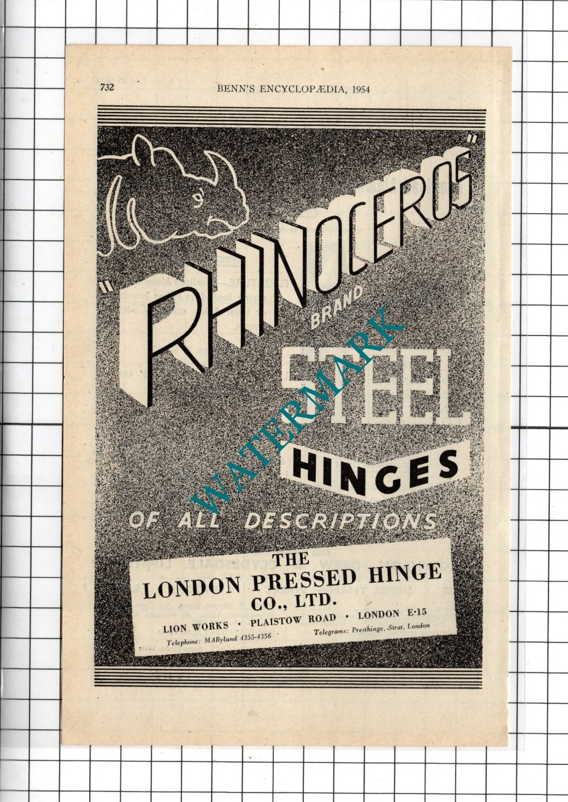Rownson Drew & Clydesdale Ltd London / The London Pressed Hinge Co - 1954 Advert