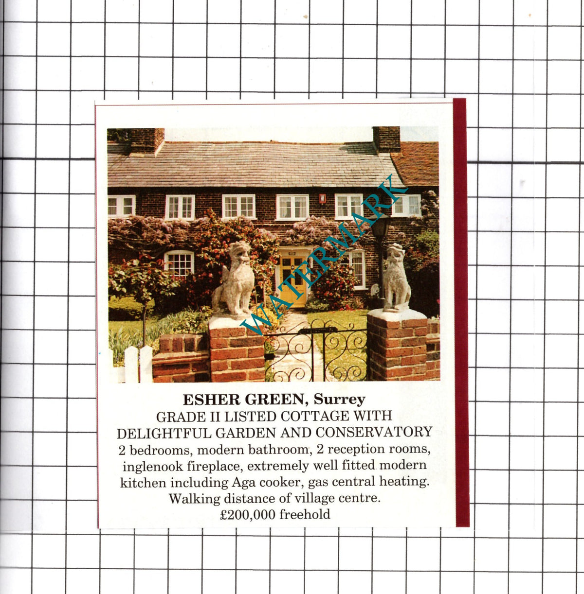 Esher Green House Sale Advert - 1991 Clipping