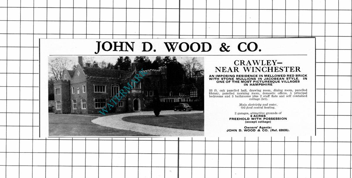 Crawley Winchester  House Sale Advert  - 1967 Clipping