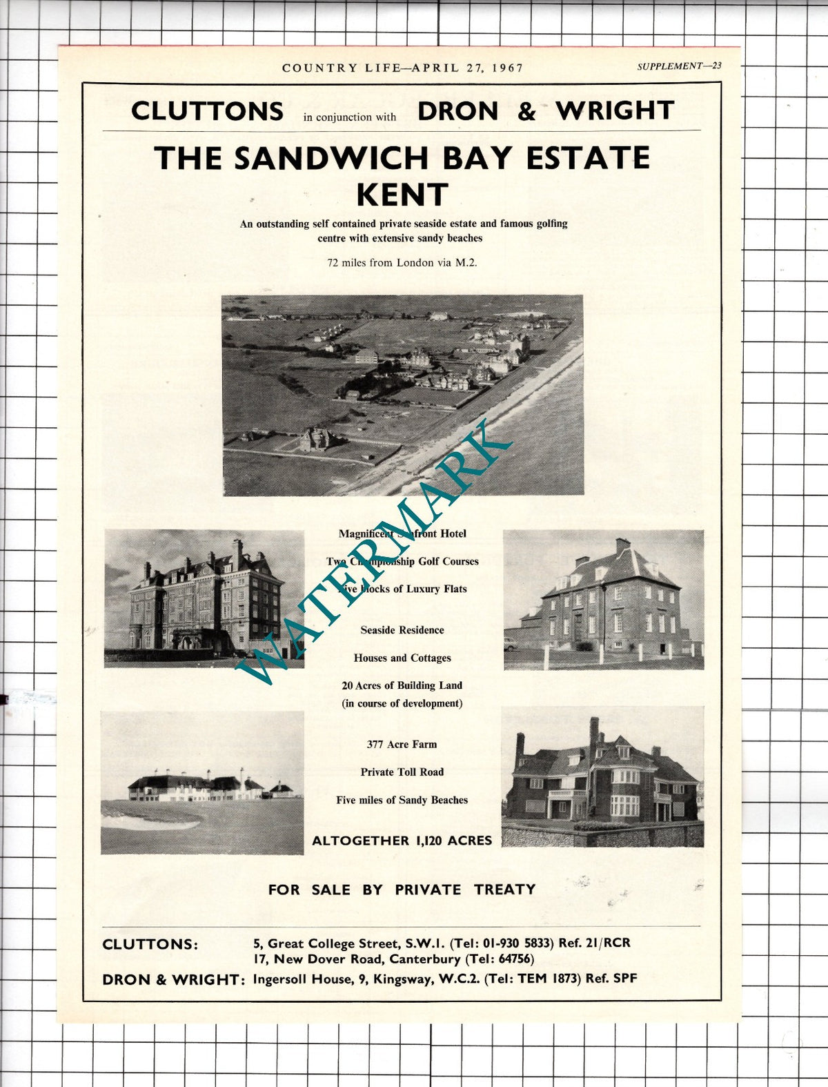 The Sandwich Bay Estate Kent - 1967 Sale Advert