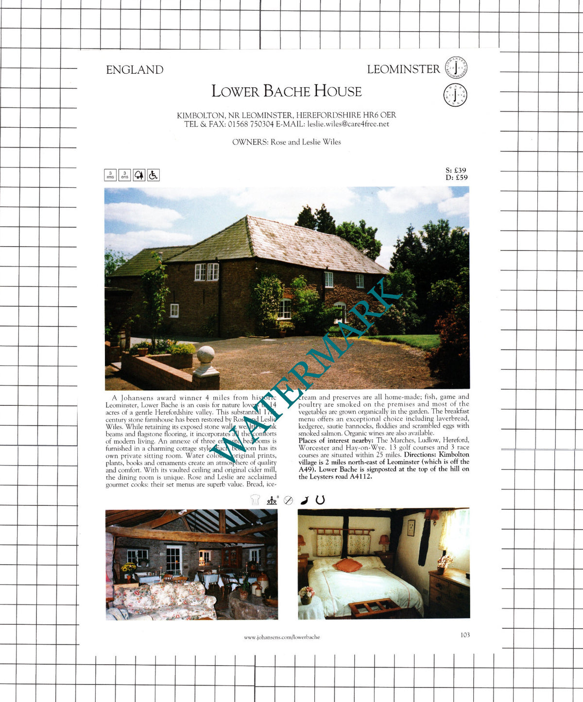 Lower Bache House Kimbolton Wiles / Washingborough Hall Lincoln  -2001 Cutting