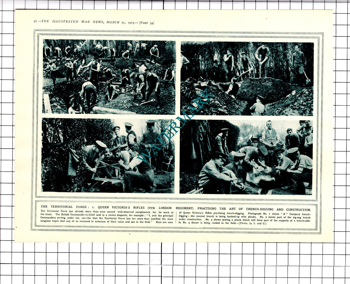 9th London Reg Rashleigh Keeson  Queen Victoria's Rifles WW1 - 1915 Clipping