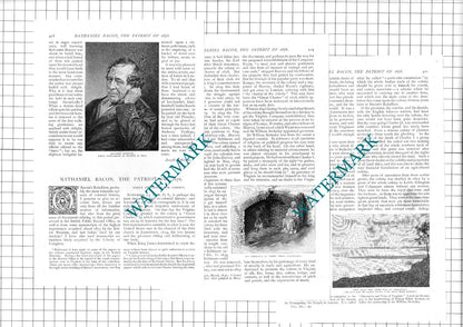 Nathaniel Bacon Patriot USA  - 1890 Article