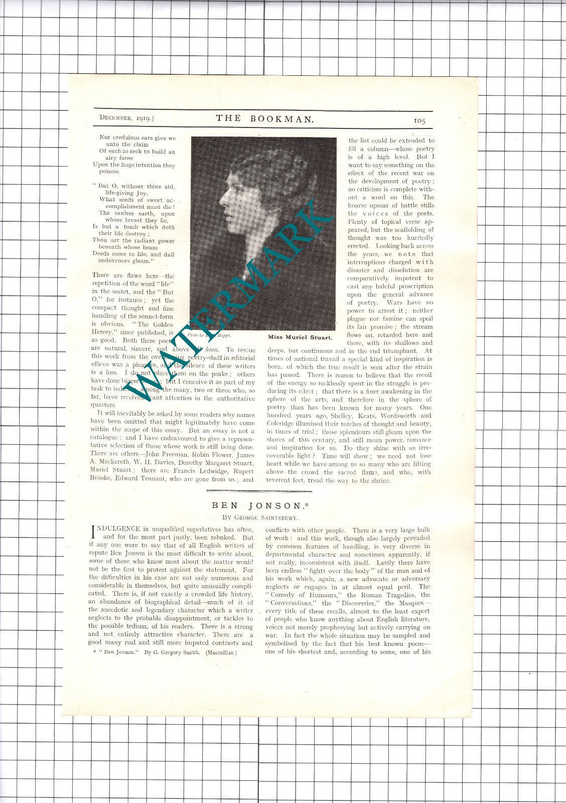 Ben Johnson Writer  George Saintsbury - 1919 Article
