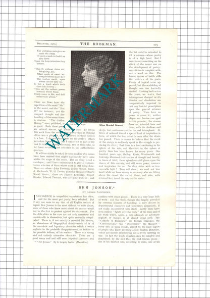 Ben Johnson Writer  George Saintsbury - 1919 Article