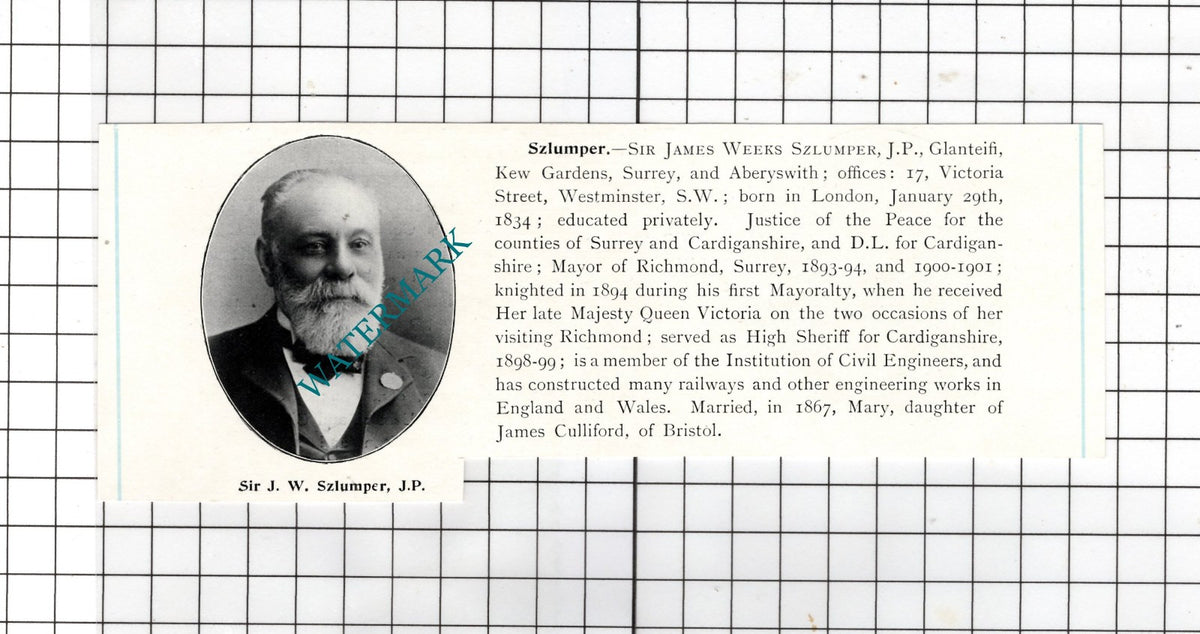 Sir James Weeks Szlumper Glanteifi Kew Gardens Surrey - c.1905 Clipping