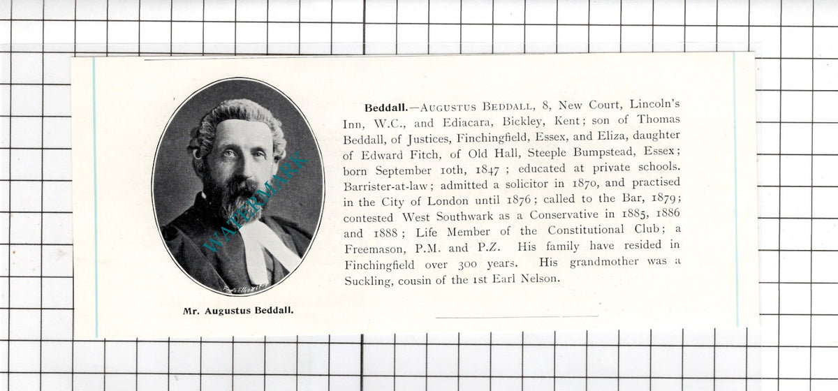 Douglas Cole Bartley Herne Hill / Augustus Beddall Bickley Kent  c.1905 Clipping