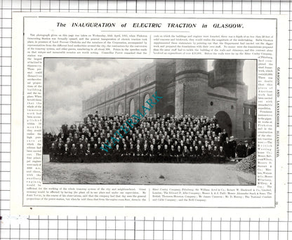 Sir James Thompson Kirtlebridge   / Pinkston Generating Station - 1904 Article
