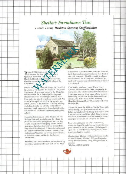 Intake Farm Rushton Spencer / Park Farm Walmersley Bury Tea Room-  c.2001 Advert