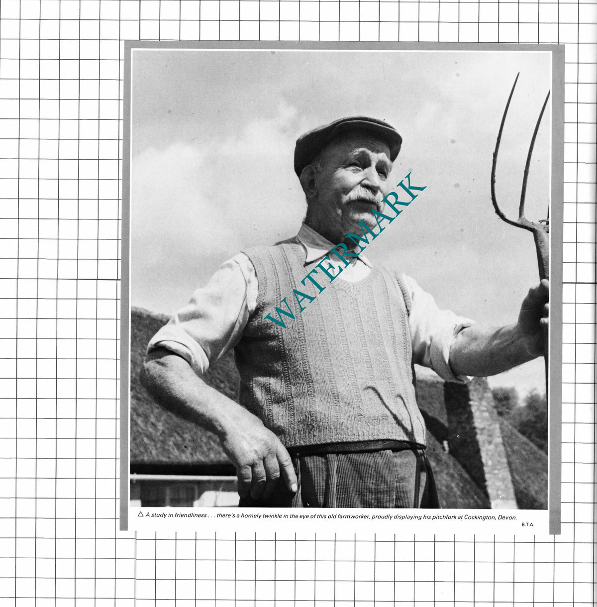 Cockington Devon Farmworker  - 1980  Clipping / Print
