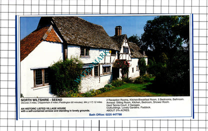 Seend Wiltshire / Chidham West Sussex House Sale Advert - 1991 Clipping