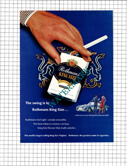 Renault 4 Car Advert  / Rothmans Cigarette Advert - 1967 Clipping / Print