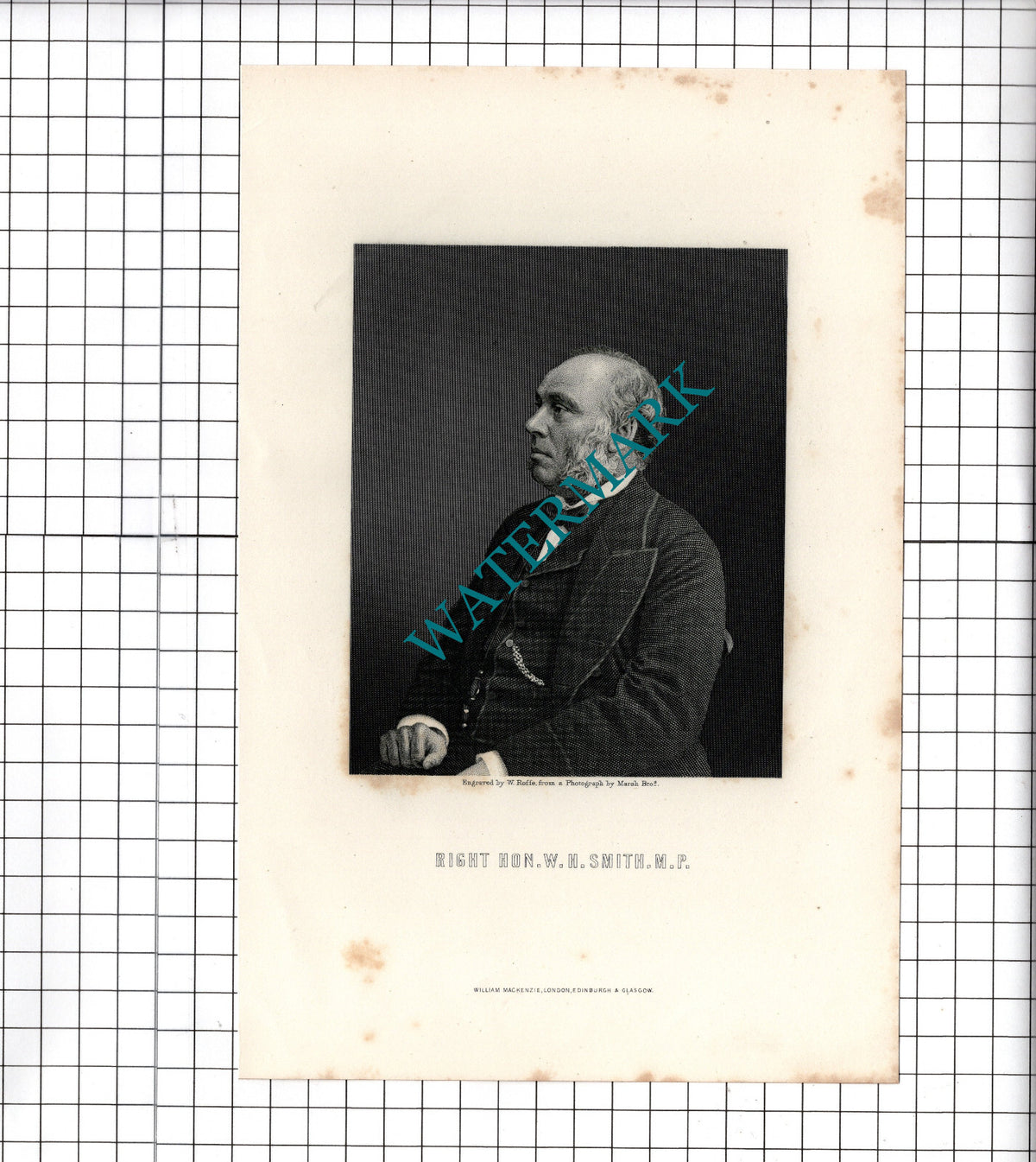 The Right Hon  W H Smith MP    - c.1881 Print