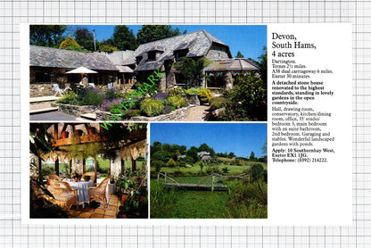 Okehampton Devon / South Hams Dartington Devon Sale Advert - 1991 Cutting