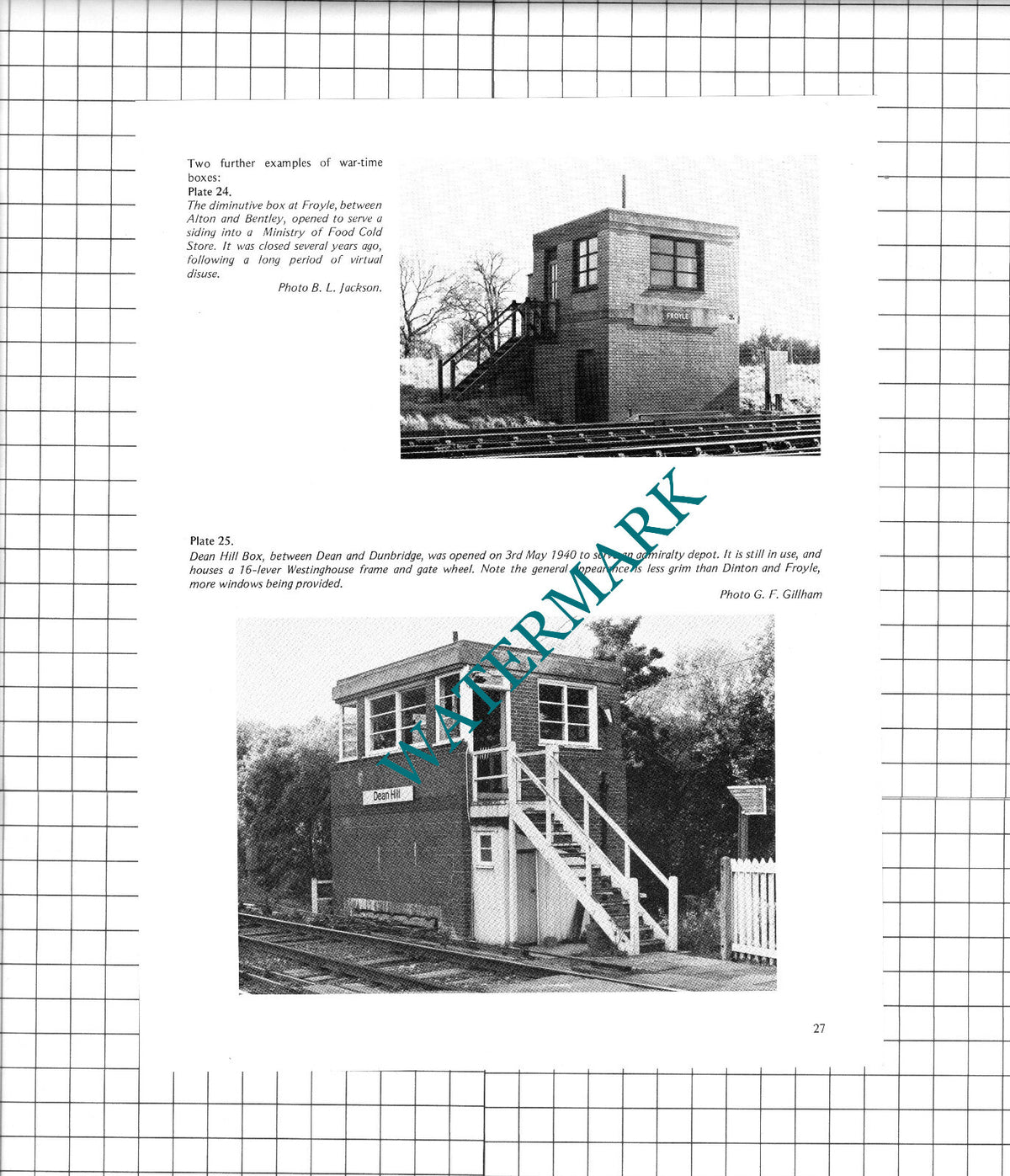 Dean Hill Railway Signal Box - 1970's Clipping / Print
