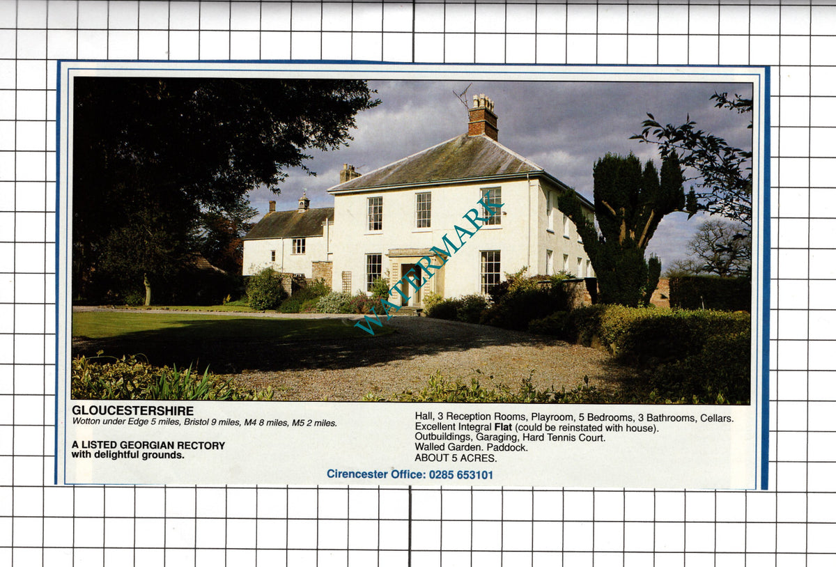 Wotton Under Edge Gloucestershire Rectory House Sale Advert - 1991 Cutting