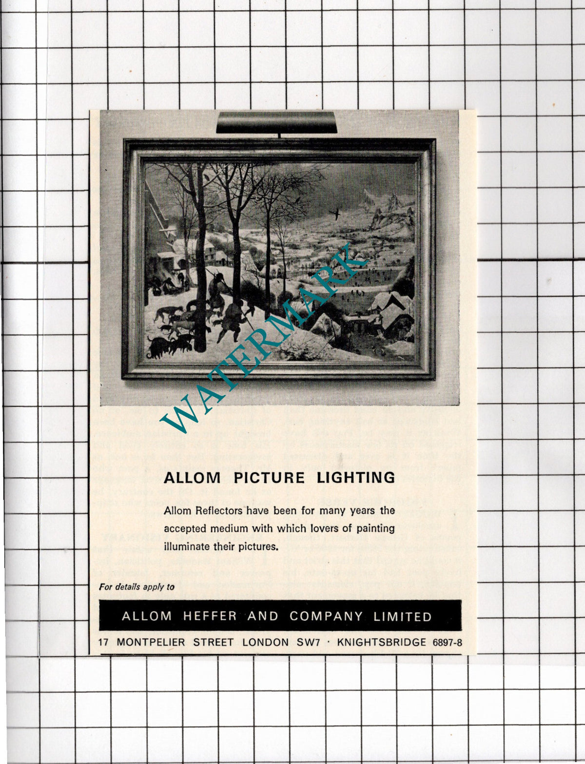 Allom Heffer And Company London Allom Picture Lighting  ADVERT   -1967 Clipping